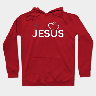 Jesus cross with love heart Hoodie